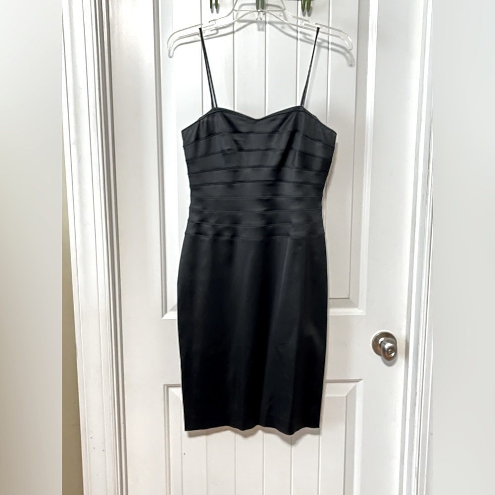 Papell Boutique Evening Cocktail Dress Black Strapless